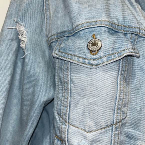 Forever 21 LA Girl Squad Distressed Denim Jacket - Picture 4 of 9
